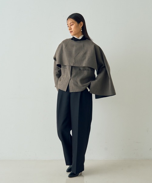 DESIGNWORKS(デザインワークス)の「ウール混タックバレルパンツ(その他パンツ・レディース・チェック/ブラック・36/38)」の9枚目の写真