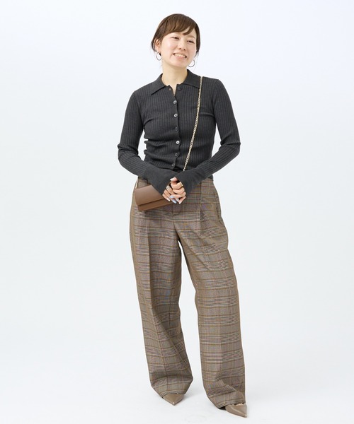 DESIGNWORKS(デザインワークス)の「ウール混タックバレルパンツ(その他パンツ・レディース・チェック/ブラック・36/38)」の15枚目の写真
