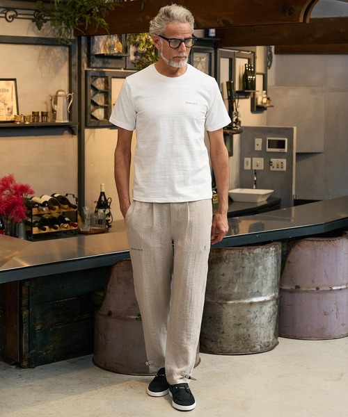 Maison code 13（メゾンコードサーティーン）の「mt10347-vintage naturalslub cut sew カットソー(M26S-25)（Tシャツ/カットソー・メンズ・バーガンディー/オフホワイト/ブラック・S/M/L/XL）」の6枚目の写真
