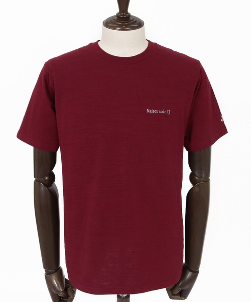 Maison code 13（メゾンコードサーティーン）の「mt10347-vintage naturalslub cut sew カットソー(M26S-25)（Tシャツ/カットソー・メンズ・バーガンディー/オフホワイト/ブラック・S/M/L/XL）」の20枚目の写真