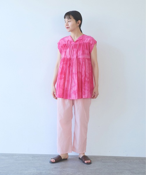 yuni(ユニ )の「100/1cotton cupla diffused dye capsleeves 2way blouse(シャツ/ブラウス・レディース・ブルー/ピンク・FREE)」の12枚目の写真