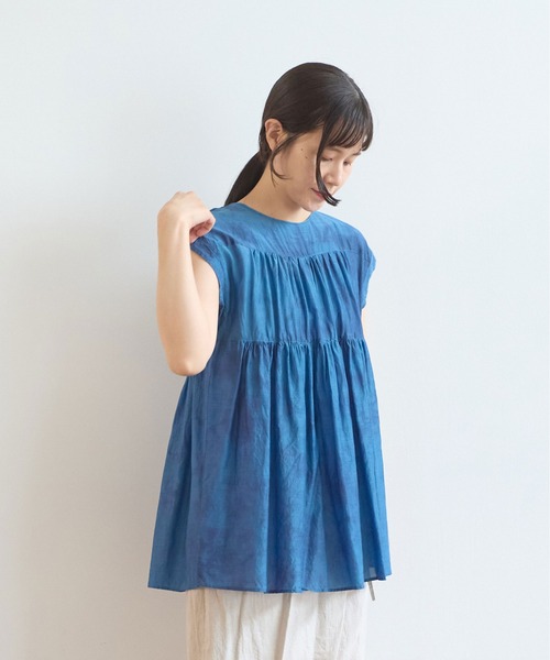 yuni(ユニ )の「100/1cotton cupla diffused dye capsleeves 2way blouse(シャツ/ブラウス・レディース・ブルー/ピンク・FREE)」の8枚目の写真