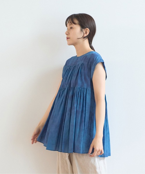 yuni(ユニ )の「100/1cotton cupla diffused dye capsleeves 2way blouse(シャツ/ブラウス・レディース・ブルー/ピンク・FREE)」の9枚目の写真