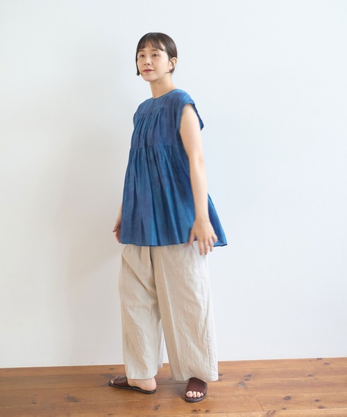 yuni(ユニ )の「100/1cotton cupla diffused dye capsleeves 2way blouse(シャツ/ブラウス・レディース・ブルー/ピンク・FREE)」の5枚目の写真