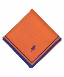 LAUREN RALPH LAUREN ロゴ柄 スクエアスカーフ オレンジ POLO RALPH LAUREN｜ポロ ラルフ ローレンのハンカチ/ハンドタオル