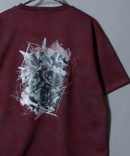 ANPAS(アンパス)の「Back-Printed Floral T-Shirt / フラワーバックプリント 半袖Tシャツ メンズ レディース ユニセックス トップス カットソー 花 ムラ加工(Tシャツ/カットソー・メンズ・ブラック/ワイン・L/M)」の11枚目の写真