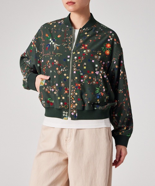PS Paul Smith（ピーエスポールスミス）の「ウィメンズ "Keepsake"プリント ブルゾン / 165325 JK349（ブルゾン・レディース・カーキ・40）」の6枚目の写真