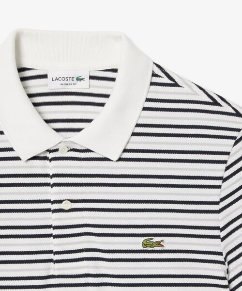 LACOSTE(ラコステ)の「マルチボーダー鹿の子地ポロシャツ(ポロシャツ・メンズ・ブラック/ライトブルー/ベージュ・3/2/5/4/6)」の6枚目の写真