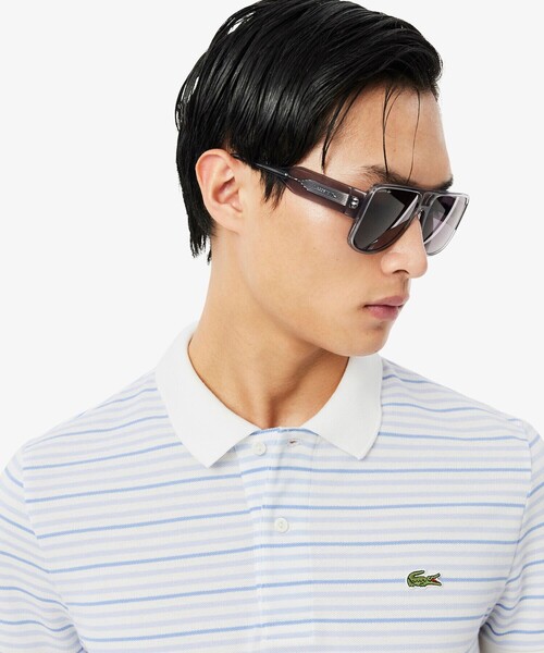LACOSTE(ラコステ)の「マルチボーダー鹿の子地ポロシャツ(ポロシャツ・メンズ・ブラック/ライトブルー/ベージュ・3/2/5/4/6)」の17枚目の写真