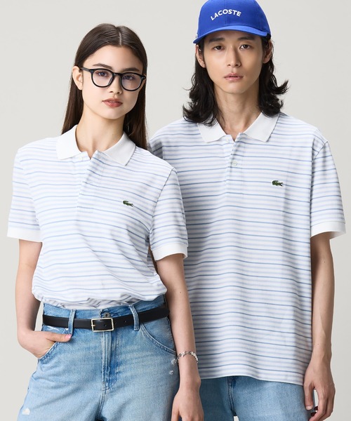 LACOSTE(ラコステ)の「マルチボーダー鹿の子地ポロシャツ(ポロシャツ・メンズ・ブラック/ライトブルー/ベージュ・3/2/5/4/6)」の3枚目の写真