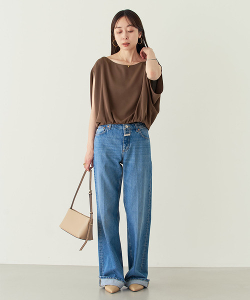 Noble(ノーブル)の「《追加》【洗える】ドレープバルーンブラウス(シャツ/ブラウス・レディース・チャコールグレー/ホワイト/ブラウン・FREE)」の12枚目の写真