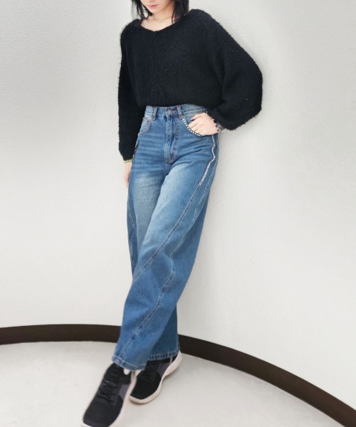 CRYSTAL BALL（クリスタルボール）の「デニムバレルパンツ（デニムパンツ・レディース・ブルー・FREE）」の12枚目の写真