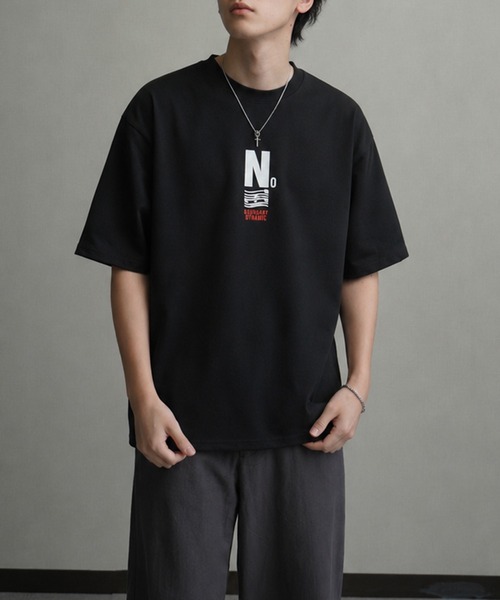 NILWAY(ニルウェイ)の「高密度編み TC度詰め天竺 モード古着風 アソートプリントTシャツ(Tシャツ/カットソー・メンズ・ホワイト/ネイビー系1/グレー系1/ブラック系1/ブラウン/ホワイト系4/ブラック系/イエロー/グレー/ネイビー系/グレー系/ホワイト系3/ネイビー系2/ブラック系2/ホワイト系/ブラック/ホワイト系1/ホワイト系2/グレー系3/グレー系4/ブラウン系/ネイビー系3・MEDIUM/LARGE)」の7枚目の写真
