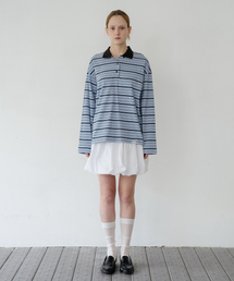 Button ponit collar longsleeve T-shirt [KNSS06TS12]_Blue