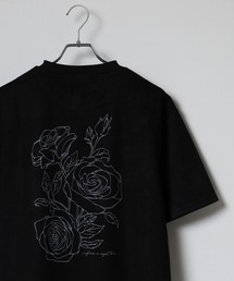 スウェードタッチダンボール 花柄Tシャツ 半袖