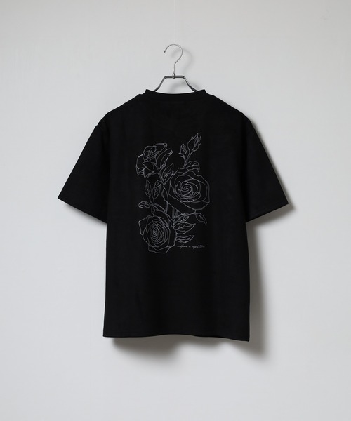 FUNALIVE(ファンアライブ)の「スウェードタッチダンボール 花柄Tシャツ 半袖(Tシャツ/カットソー・メンズ・オフホワイト/ブラック・M/L)」の4枚目の写真