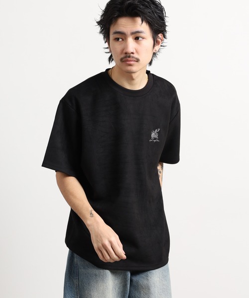 FUNALIVE(ファンアライブ)の「スウェードタッチダンボール 花柄Tシャツ 半袖(Tシャツ/カットソー・メンズ・オフホワイト/ブラック・M/L)」の14枚目の写真