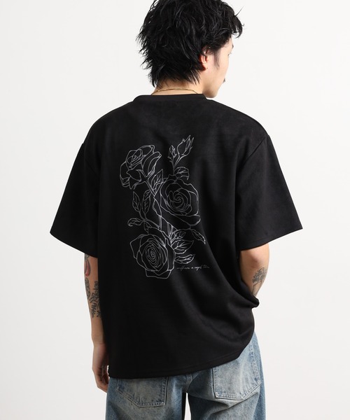 FUNALIVE(ファンアライブ)の「スウェードタッチダンボール 花柄Tシャツ 半袖(Tシャツ/カットソー・メンズ・オフホワイト/ブラック・M/L)」の15枚目の写真