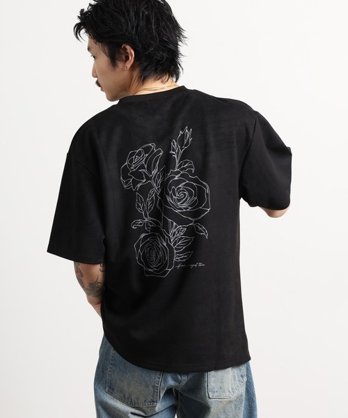 FUNALIVE(ファンアライブ)の「スウェードタッチダンボール 花柄Tシャツ 半袖(Tシャツ/カットソー・メンズ・オフホワイト/ブラック・M/L)」の16枚目の写真