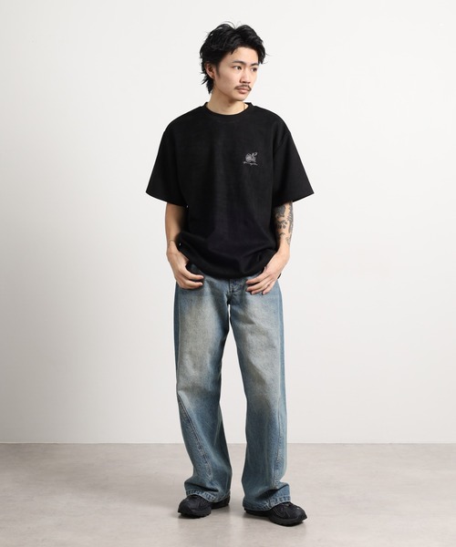 FUNALIVE(ファンアライブ)の「スウェードタッチダンボール 花柄Tシャツ 半袖(Tシャツ/カットソー・メンズ・オフホワイト/ブラック・M/L)」の21枚目の写真