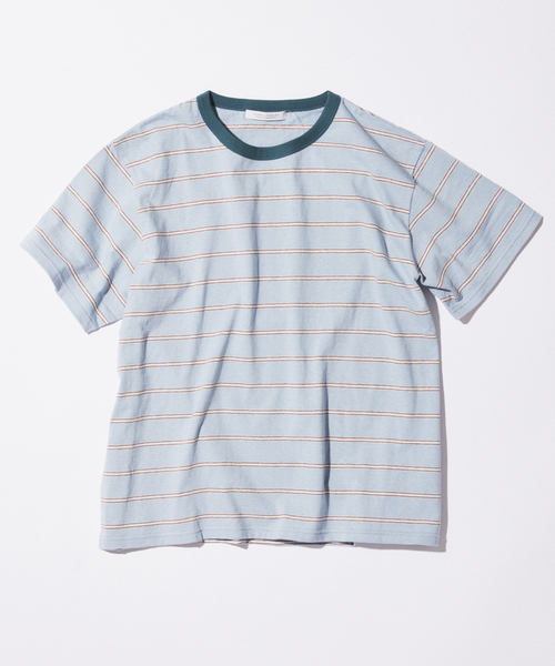 JOURNAL STANDARD（ジャーナルスタンダード）の「ファニー リンガー ボーダー Tシャツ 2（Tシャツ/カットソー・メンズ・クリアブルー/アイボリー/ボルドー・LARGE/MEDIUM）」の2枚目の写真