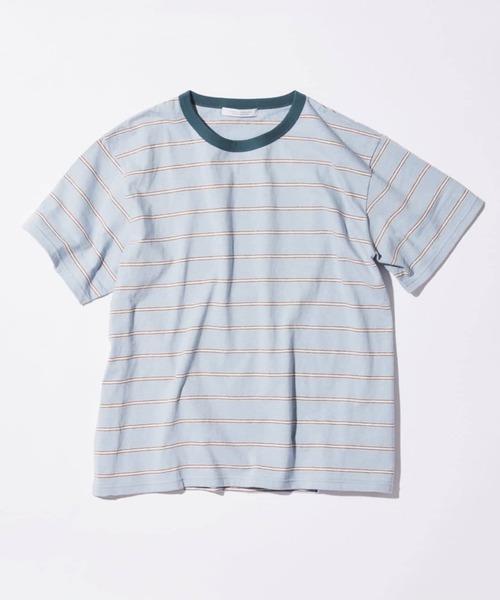 JOURNAL STANDARD（ジャーナルスタンダード）の「ファニー リンガー ボーダー Tシャツ 2（Tシャツ/カットソー・メンズ・クリアブルー/アイボリー/ボルドー・LARGE/MEDIUM）」の3枚目の写真