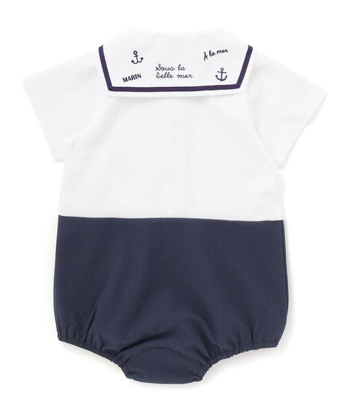fillot de bebe reduction（フィヨデュベベルダクティオン）の「【お揃い】天竺マリンボディミニベビー(70~80cm)（ロンパース・キッズ・ブルー系その他2・70cm/80ｃｍ）」の5枚目の写真