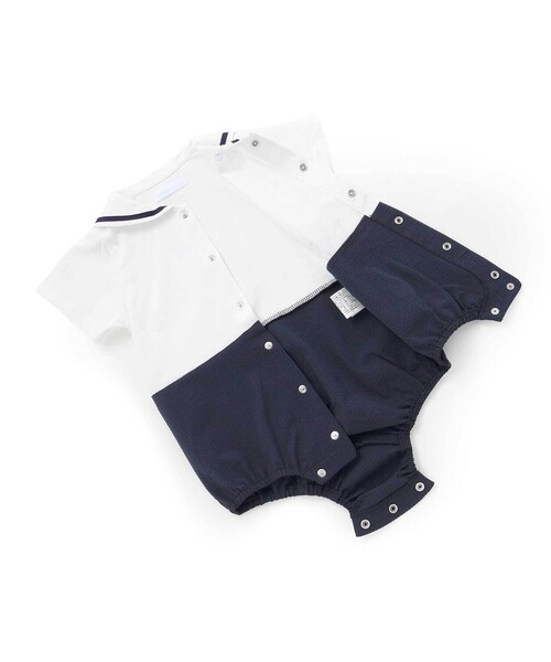 fillot de bebe reduction（フィヨデュベベルダクティオン）の「【お揃い】天竺マリンボディミニベビー(70~80cm)（ロンパース・キッズ・ブルー系その他2・70cm/80ｃｍ）」の15枚目の写真