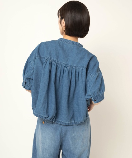RNA-N(アールエヌエーエヌ)の「B2959 5ozデニムデザインシャツ(シャツ/ブラウス・レディース・ライトインディゴブルー/ダークインディゴブルー・FREE)」の11枚目の写真