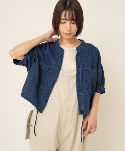 RNA-N(アールエヌエーエヌ)の「B2959 5ozデニムデザインシャツ(シャツ/ブラウス・レディース・ライトインディゴブルー/ダークインディゴブルー・FREE)」の4枚目の写真