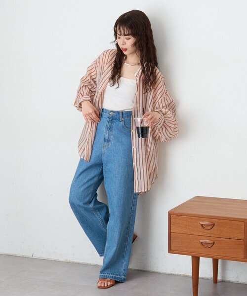 CIAOPANIC TYPY(チャオパニックティピー)の「テンセルシアーアソート柄バンドカラーシャツ(シャツ/ブラウス・レディース・グリーン/ブラウン/サックスブルー/パープル・ONE SIZE)」の19枚目の写真
