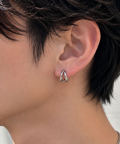 3サイズ展開シルバーフープピアス/シンプルデザイン/ユニセックス対応
