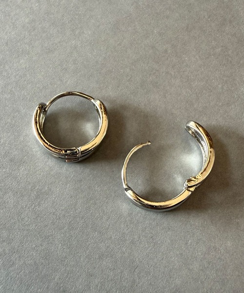 DiamondHearts(ダイヤモンドハーツ)の「ダブルライン シルバー フープピアス(ピアス(両耳用)・メンズ・シルバー/シルバー系その他・FREE)」の9枚目の写真