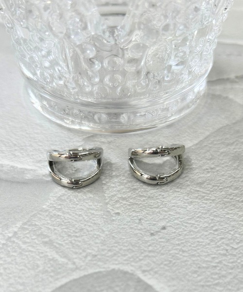 DiamondHearts(ダイヤモンドハーツ)の「ダブルライン シルバー フープピアス(ピアス(両耳用)・メンズ・シルバー/シルバー系その他・FREE)」の8枚目の写真