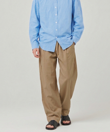 ease（イーズ）の「リネンバンディングパンツ[オーバーフィット]_ベージュ_男女共用（その他パンツ）」