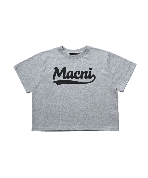 MACNI(マクニ)の「RETRO LOGO CROP T-SHIRT MELANGE(Tシャツ/カットソー・レディース・ライトグレー・FREE)」の3枚目の写真