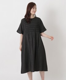 one'sterrace | スモッキング 刺繍入りデニムワンピース(ワンピース)