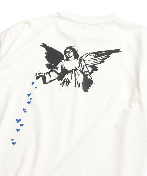 BRANDALISED(ブランダライズド)の「BRANDALISED (ブランダライズド) Tシャツ 半袖 バンクシー カットソー Angel Herats BR26SU05D12 バックプリント メンズ レディース(Tシャツ/カットソー・メンズ・ホワイト/ブラック/ブラウン・LL/L/M)」の14枚目の写真