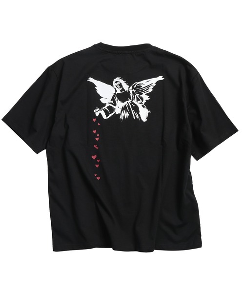 BRANDALISED(ブランダライズド)の「BRANDALISED (ブランダライズド) Tシャツ 半袖 バンクシー カットソー Angel Herats BR26SU05D12 バックプリント メンズ レディース(Tシャツ/カットソー・メンズ・ホワイト/ブラック/ブラウン・LL/L/M)」の9枚目の写真