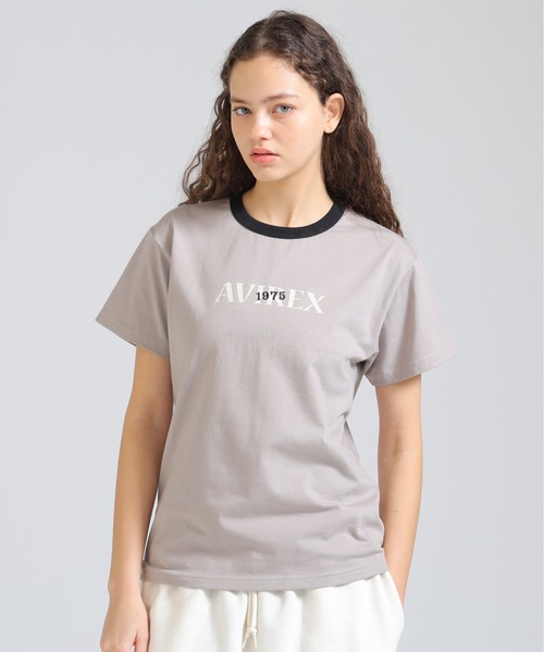 AVIREX(アヴィレックス)の「《直営店限定》RINGER BURNOUT PRINT T-SHIRT(Tシャツ/カットソー・レディース・パープル/ライトブラウン/グレー・F)」の2枚目の写真