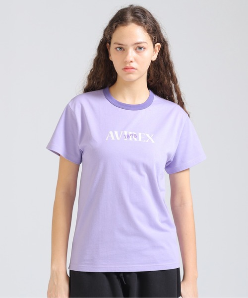 AVIREX(アヴィレックス)の「《直営店限定》RINGER BURNOUT PRINT T-SHIRT(Tシャツ/カットソー・レディース・パープル/ライトブラウン/グレー・F)」の6枚目の写真