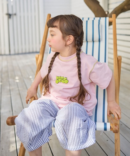 Piet(ピエット)の「【綿100%】オリジナル キャラクターロゴ Tシャツ(Tシャツ/カットソー・キッズ・チャコールグレー/グレー/ピンク/ブラウン・120/130/110/100)」の4枚目の写真