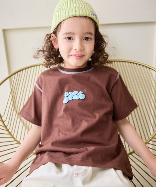 Piet(ピエット)の「【綿100%】オリジナル キャラクターロゴ Tシャツ(Tシャツ/カットソー・キッズ・チャコールグレー/グレー/ピンク/ブラウン・120/130/110/100)」の18枚目の写真