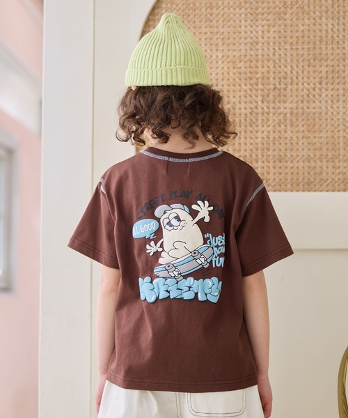 Piet(ピエット)の「【綿100%】オリジナル キャラクターロゴ Tシャツ(Tシャツ/カットソー・キッズ・チャコールグレー/グレー/ピンク/ブラウン・120/130/110/100)」の19枚目の写真