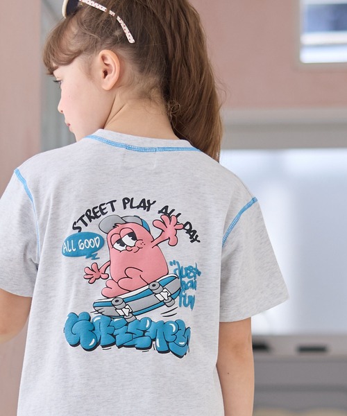 Piet(ピエット)の「【綿100%】オリジナル キャラクターロゴ Tシャツ(Tシャツ/カットソー・キッズ・チャコールグレー/グレー/ピンク/ブラウン・120/130/110/100)」の9枚目の写真