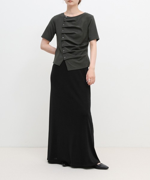 select MOCA(セレクトモカ)の「アシメボタンデザイントップス(Tシャツ/カットソー・レディース・ホワイト/グレー/ブラック・FREE)」の10枚目の写真