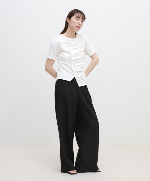 select MOCA(セレクトモカ)の「アシメボタンデザイントップス(Tシャツ/カットソー・レディース・ホワイト/グレー/ブラック・FREE)」の17枚目の写真