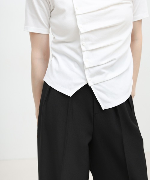select MOCA(セレクトモカ)の「アシメボタンデザイントップス(Tシャツ/カットソー・レディース・ホワイト/グレー/ブラック・FREE)」の20枚目の写真