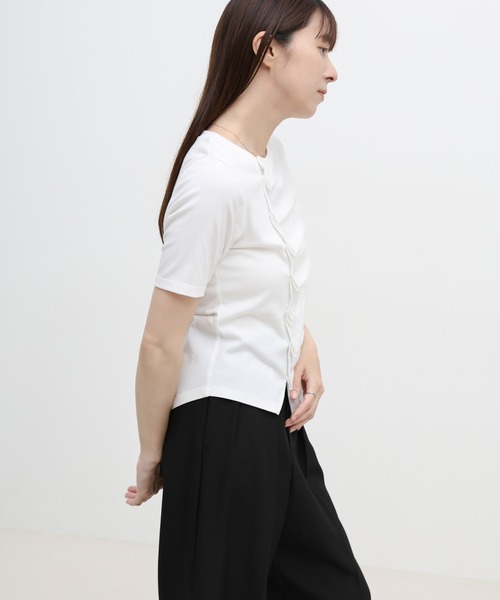 select MOCA(セレクトモカ)の「アシメボタンデザイントップス(Tシャツ/カットソー・レディース・ホワイト/グレー/ブラック・FREE)」の15枚目の写真