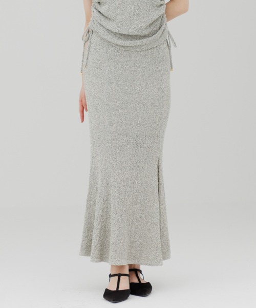 soft knit slit long skirt（ソフトニットスリットロングスカート